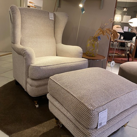 Romeo Armchair high + Footstool Design bargin/Disply Item* - Norell - 4
