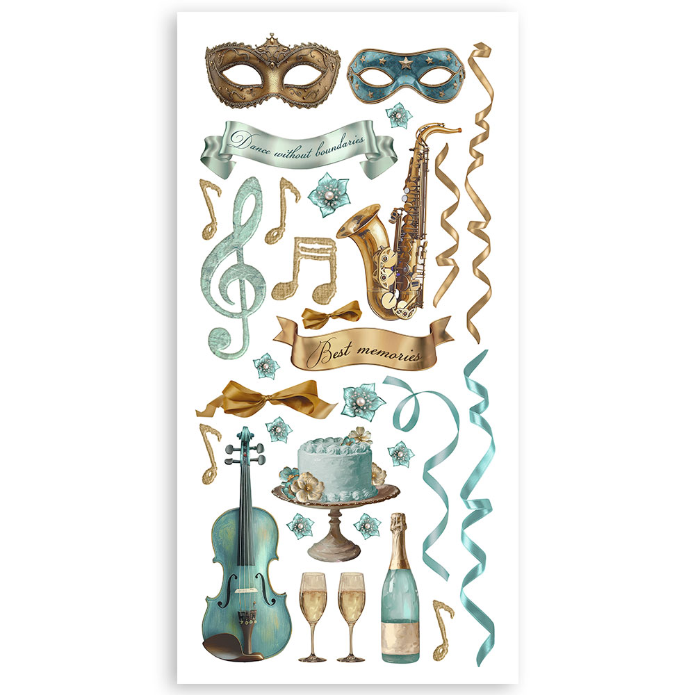 Paper cut-outs Double Face - 4 sheets cm. 15x30,5 - Masquerade  - 4