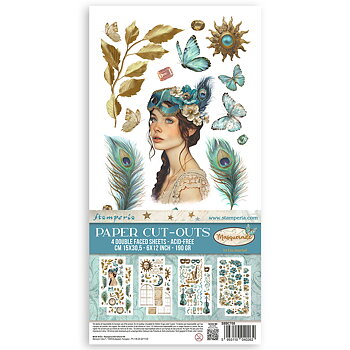 Paper cut-outs Double Face - 4 sheets cm. 15x30,5 - Masquerade 