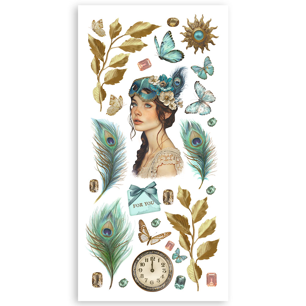 Paper cut-outs Double Face - 4 sheets cm. 15x30,5 - Masquerade  - 2
