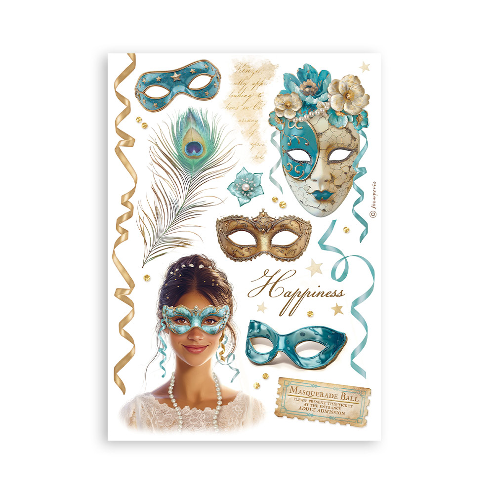 Washi pad 8 sheets A5 - Masquerade  - 6