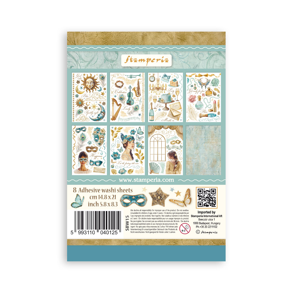 Washi pad 8 sheets A5 - Masquerade  - 10