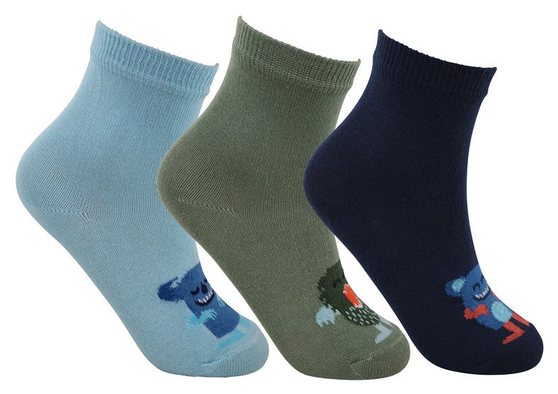 3-Pack Barnstrumpor Monster