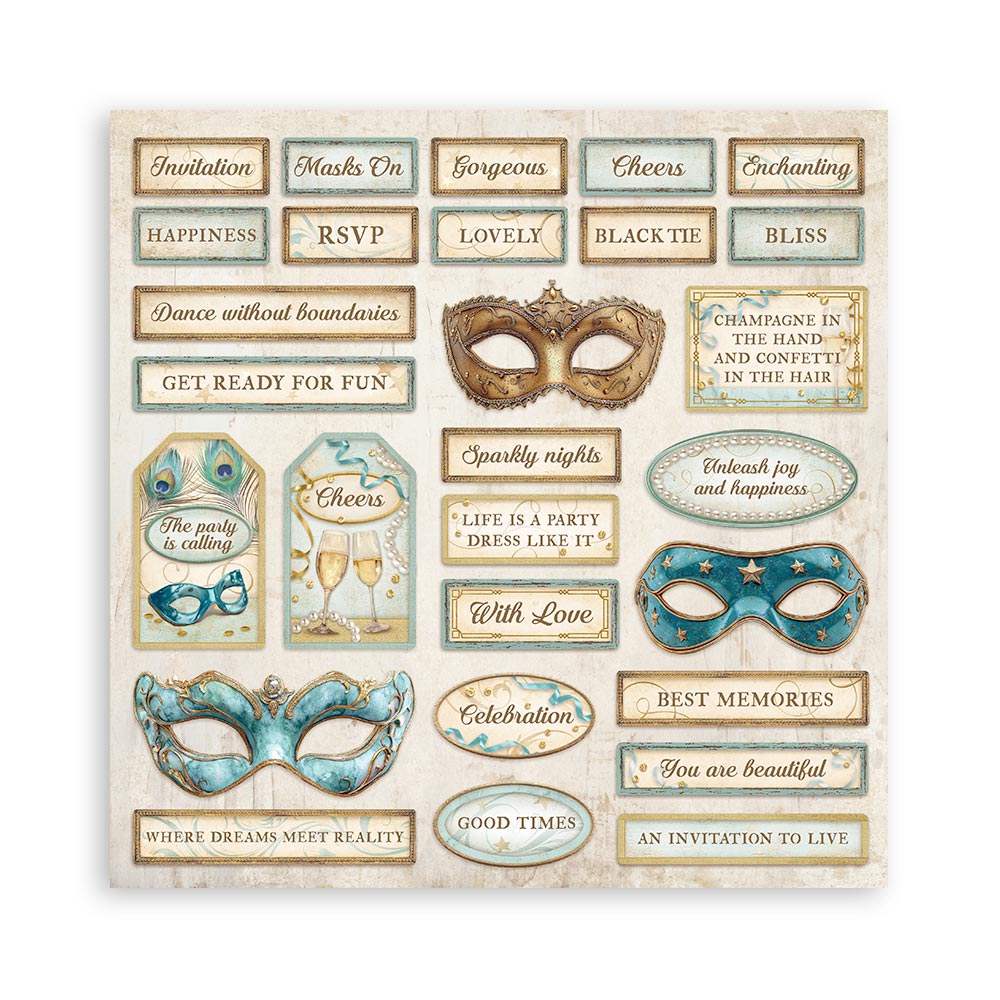 Scrapbooking Pad 22 sheets cm 20,3X20,3 (8"X8") Single Face Masquerade - 33