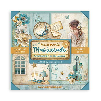 Scrapbooking Pad 22 sheets cm 20,3X20,3 (8"X8") Single Face Masquerade