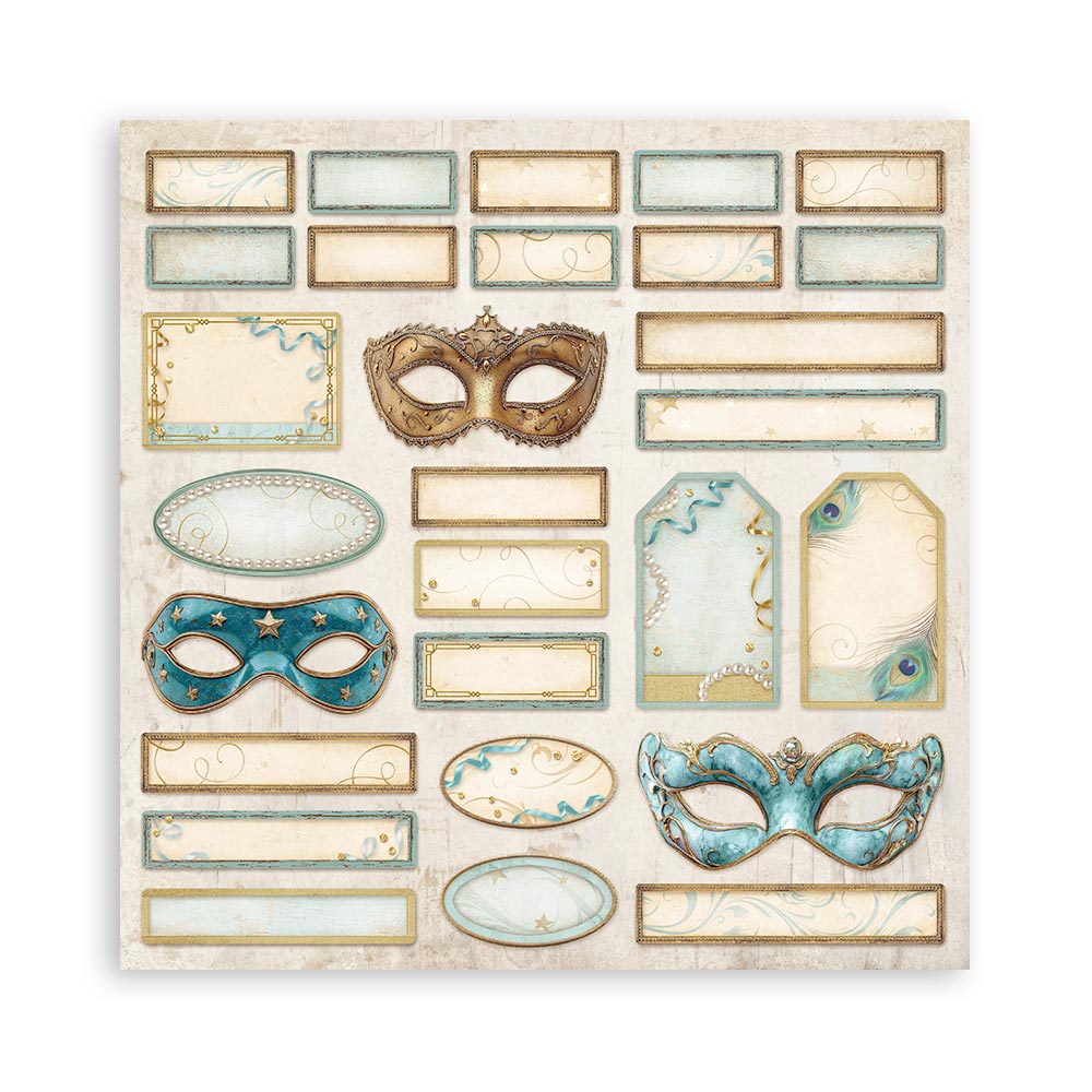 Scrapbooking Pad 22 sheets cm 20,3X20,3 (8"X8") Single Face Masquerade - 12