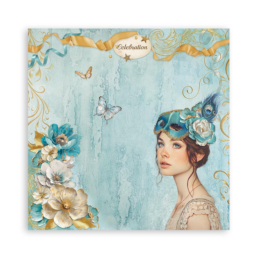 Scrapbooking Pad 22 sheets cm 20,3X20,3 (8"X8") Single Face Masquerade - 14