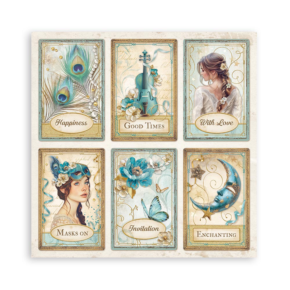 Scrapbooking Pad 22 sheets cm 20,3X20,3 (8"X8") Single Face Masquerade - 7