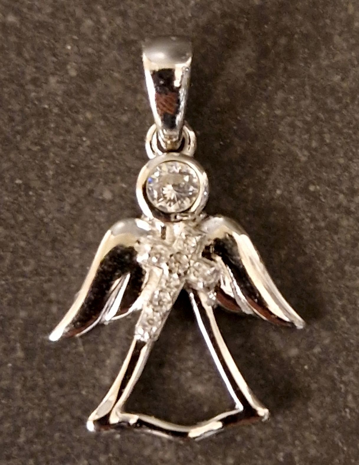 Ängel med  Kors - Hänge i Silver och zirkon