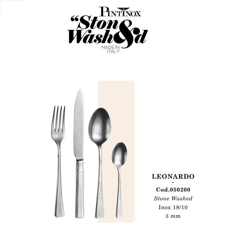 Bestick Leonardo Stone Washed Pinti Inox 0502-