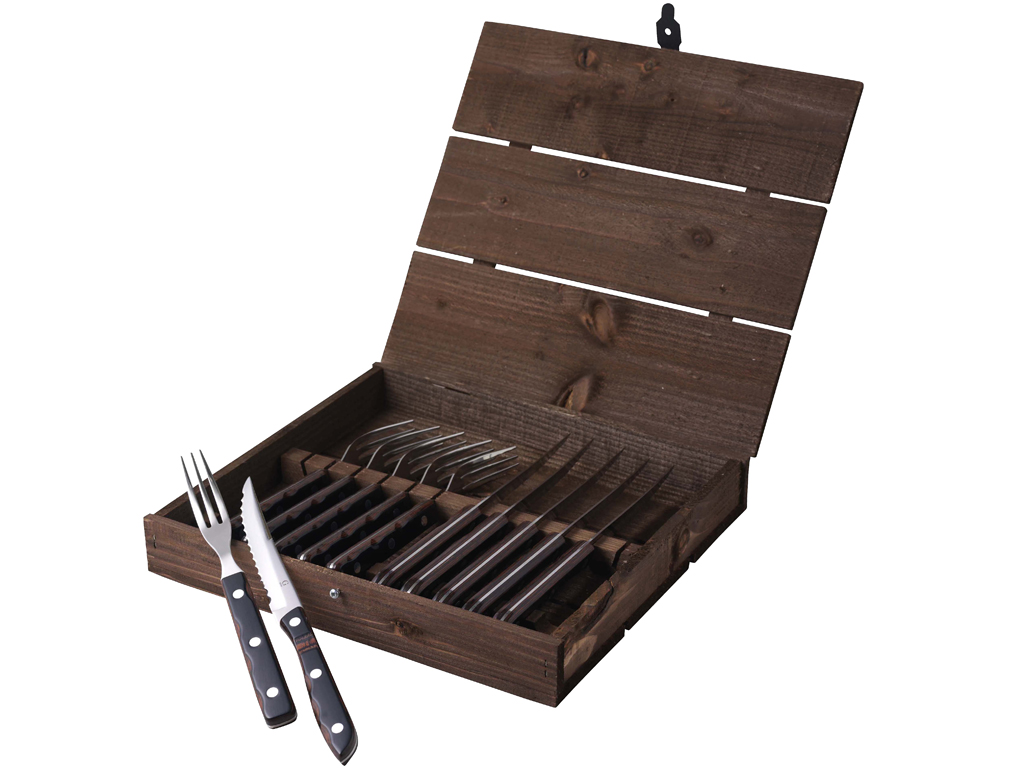 Gense Old Farmer Classic Steakbestick/grillbestick 12 delar Trä/Stål