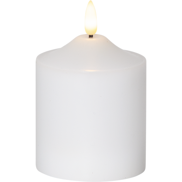 LED Blockljus Flamme Vit 12cm - 2