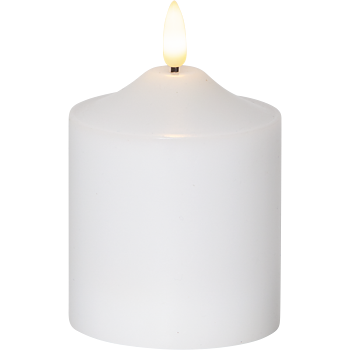 LED Blockljus Flamme Vit 12cm