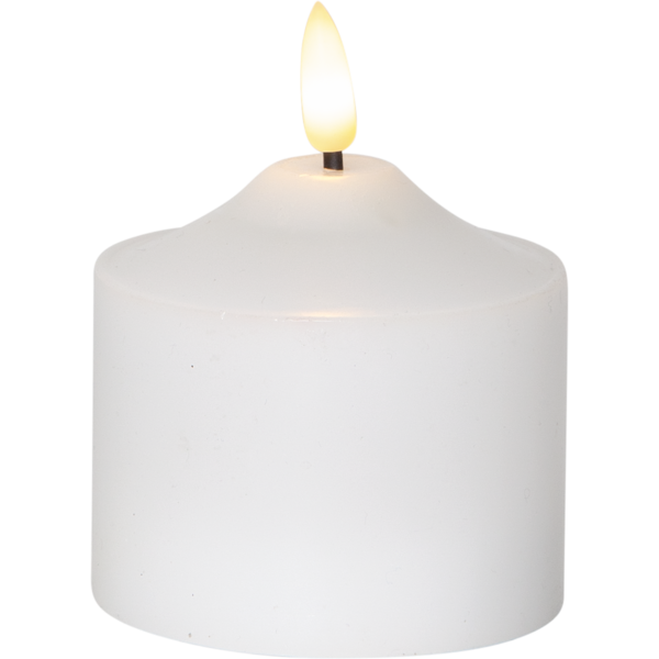 LED Blockljus Flamme Vit 9,5cm - 3
