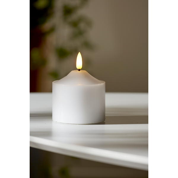 LED Blockljus Flamme Vit 9,5cm - 2