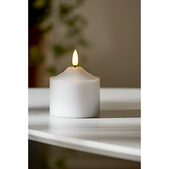 LED Blockljus Flamme Vit 9,5cm
