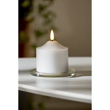 LED Blockljus Flamme Vit 9,5cm
