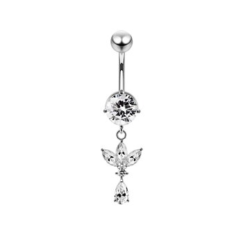 Belly button piercing - trinity pendant with crystal