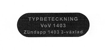 Dekal "Typ VoV 1403"
