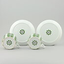 Stig Lindberg (Berså 1961) Two Teacups with Green Leaf Decor 11,5 cm (3)