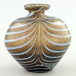 Bertil Vallien (Minos 1984) Brown Vase with Swirling Decor 5 cm (2)