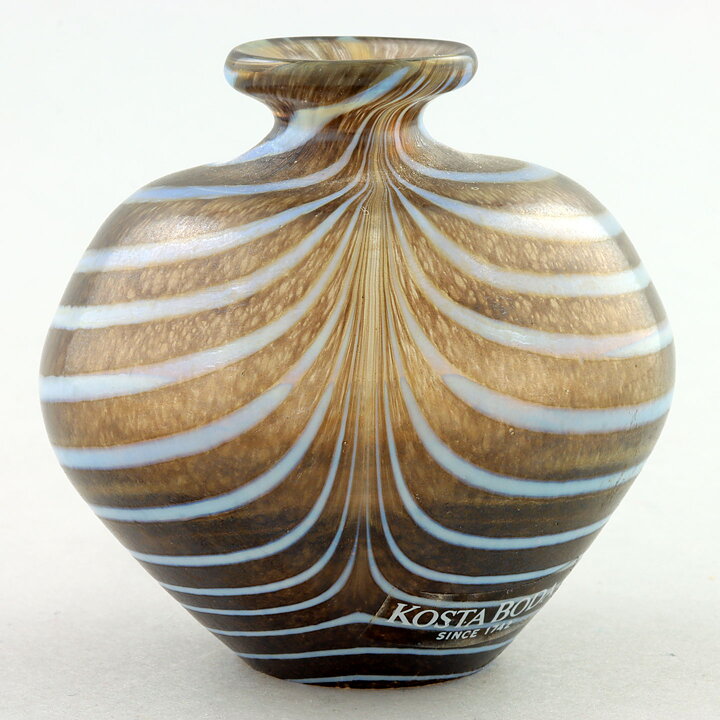Bertil Vallien (Minos 1984) Brown Vase with Swirling Decor 5 cm (2)