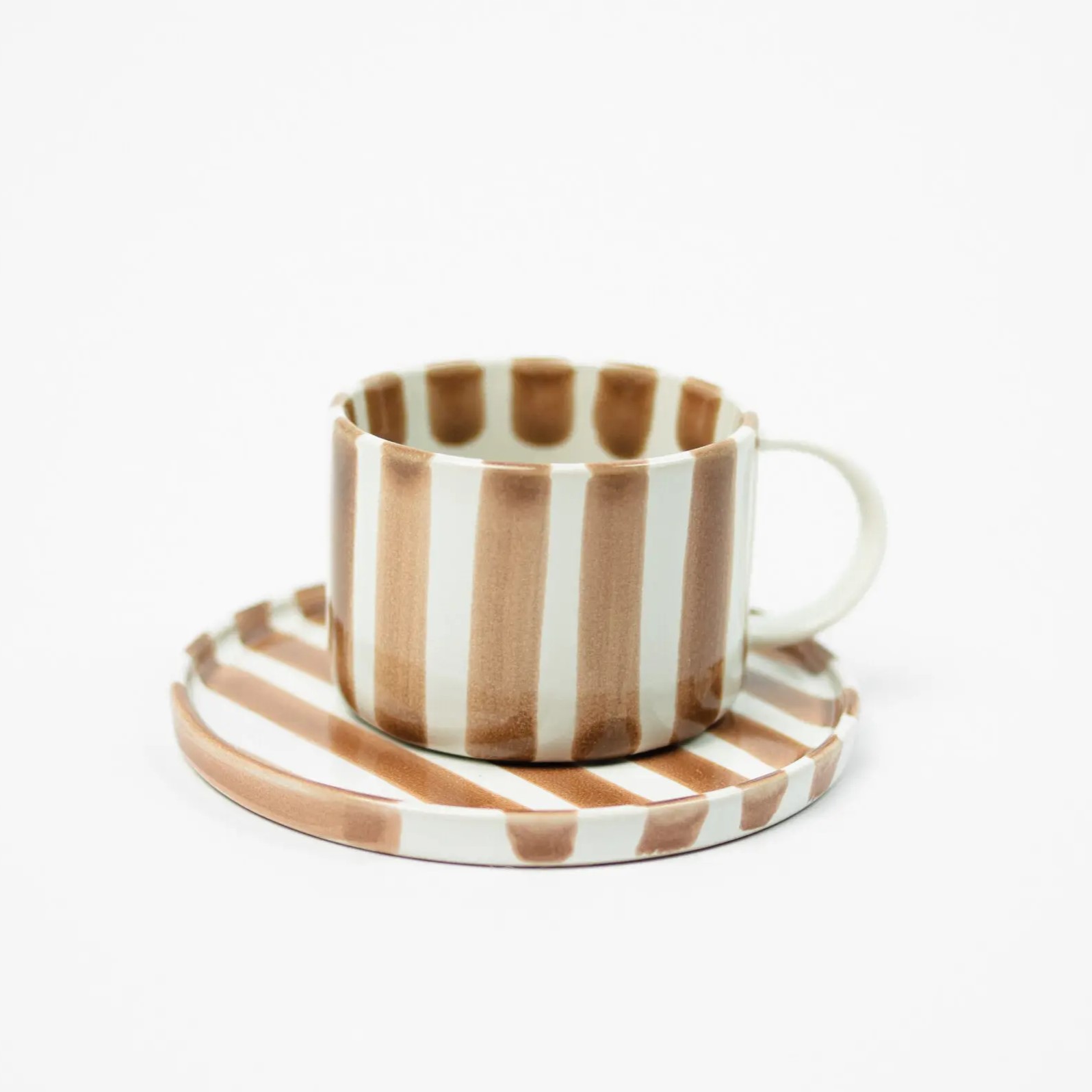 Randig kopp med fat Monica - Beige - 4