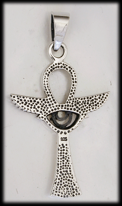 Ankh kors halsband i Äkta silver med Horus öga. - 3