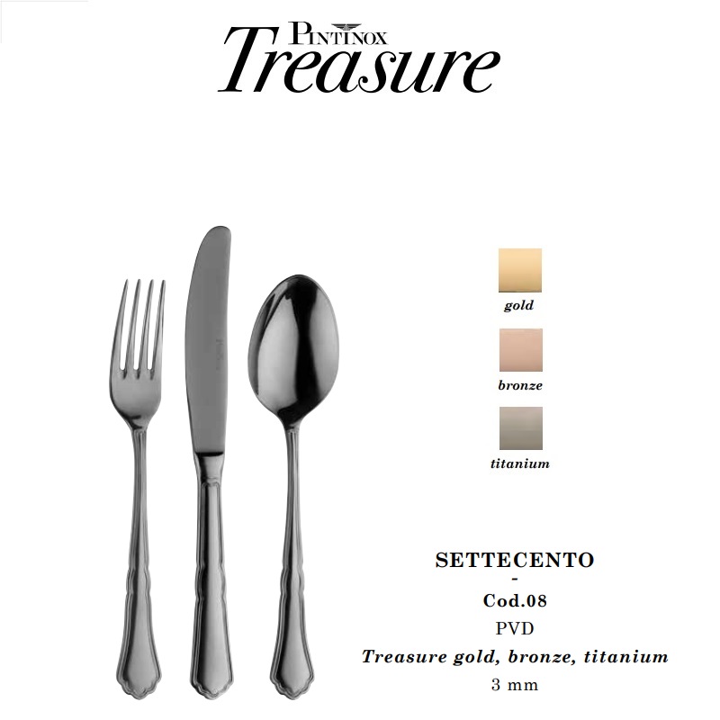 Bestick Settecento Treasure PVD Pinti Inox  08-