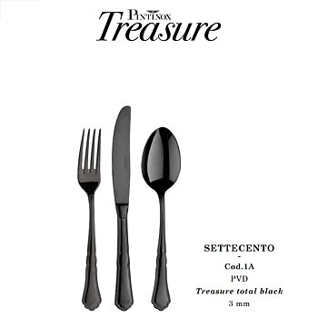 Bestick Settecento Treasure total black PVD Pinti Inox  1A-