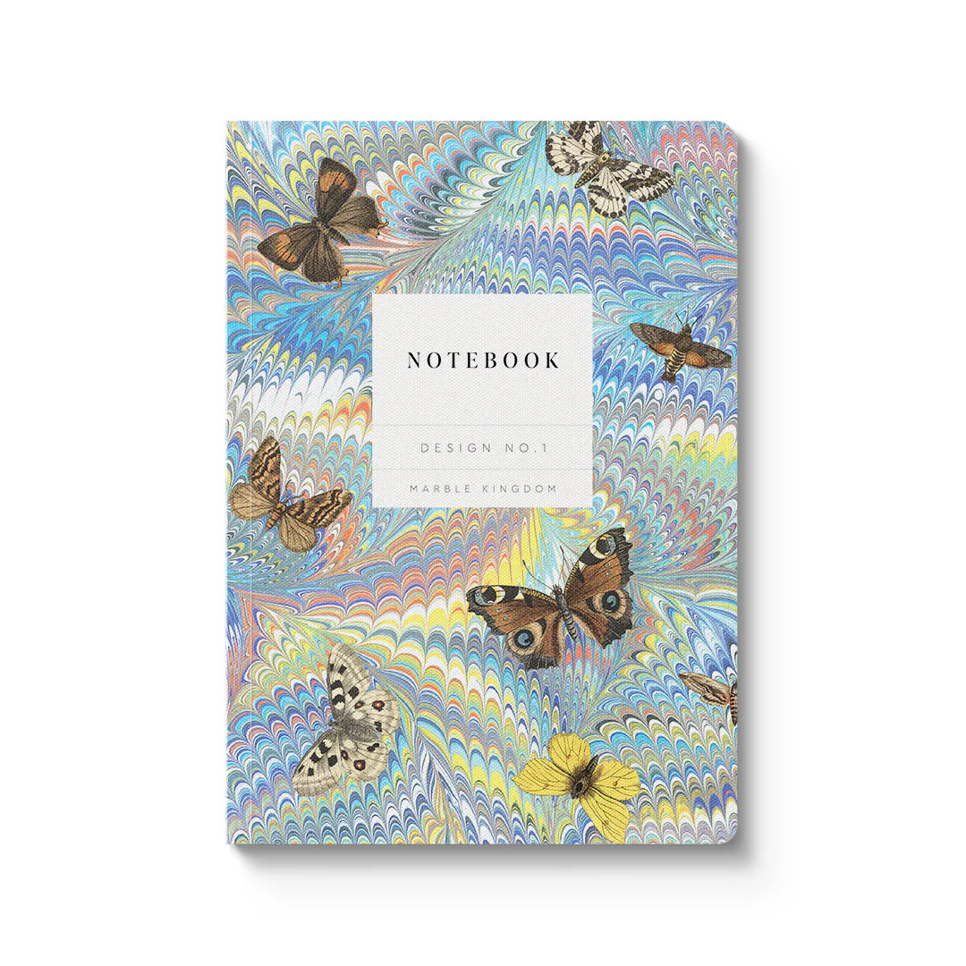 Marble Butterfly Blue Perfect Bound Notebook