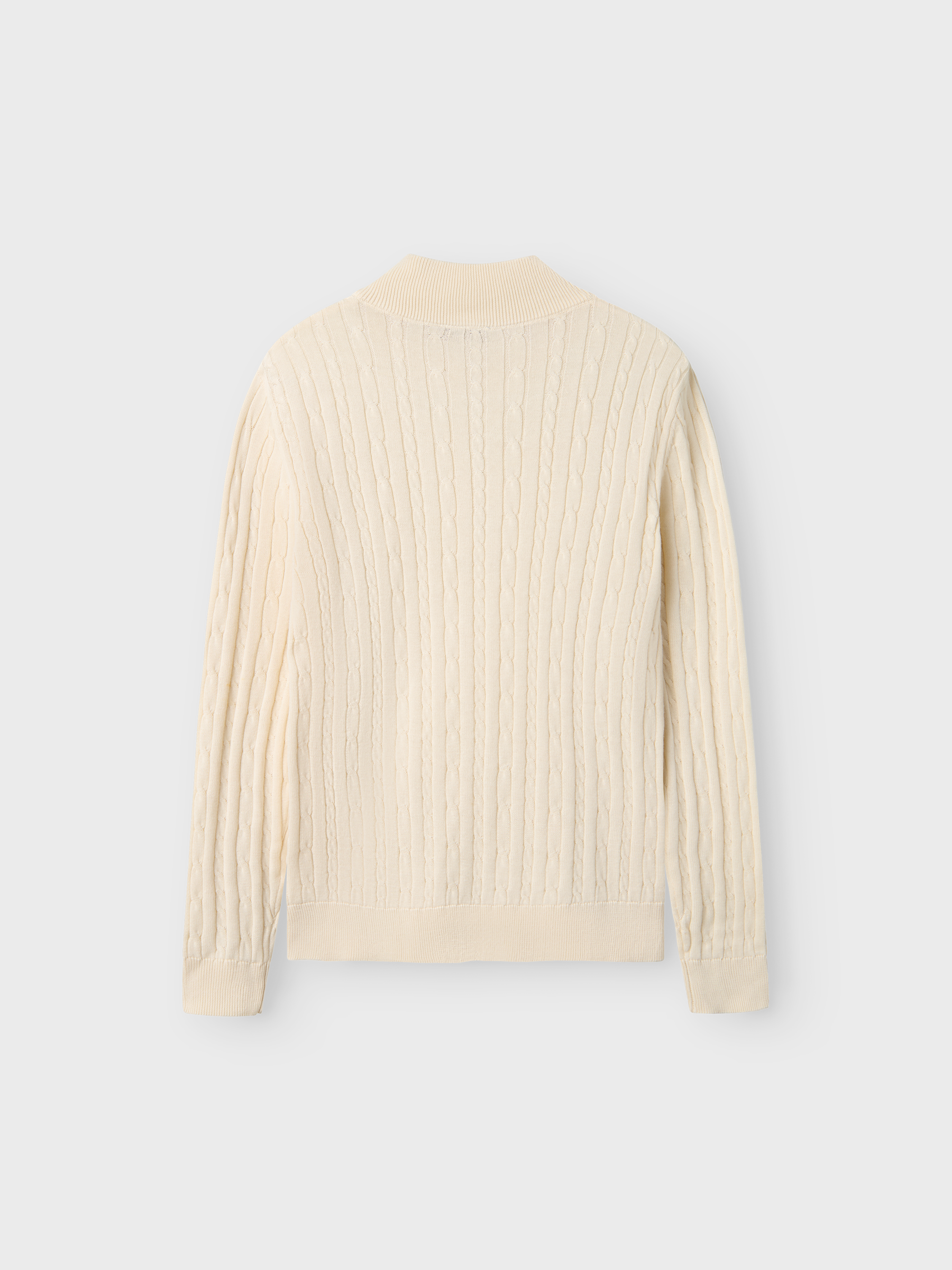 NLMHABEL LS HALF ZIP S KNIT Antique White - 2