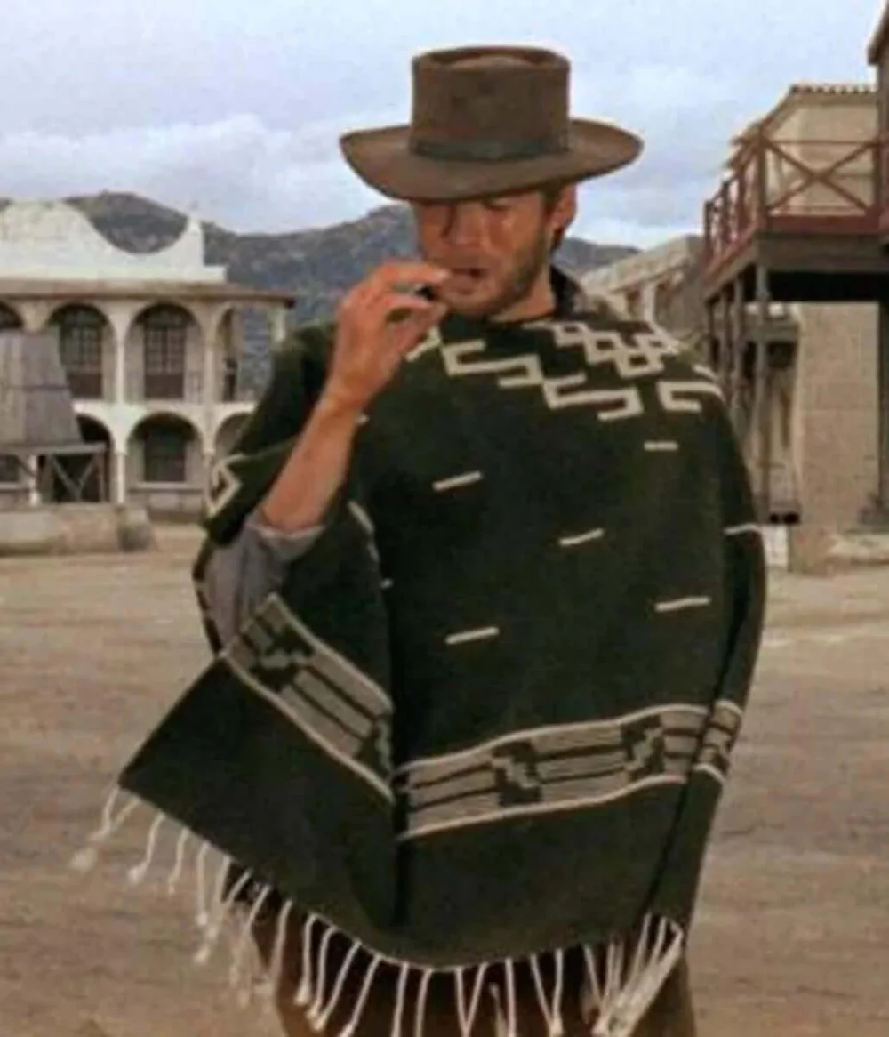 Poncho Clint Eastwood A fist full of dollars grön  