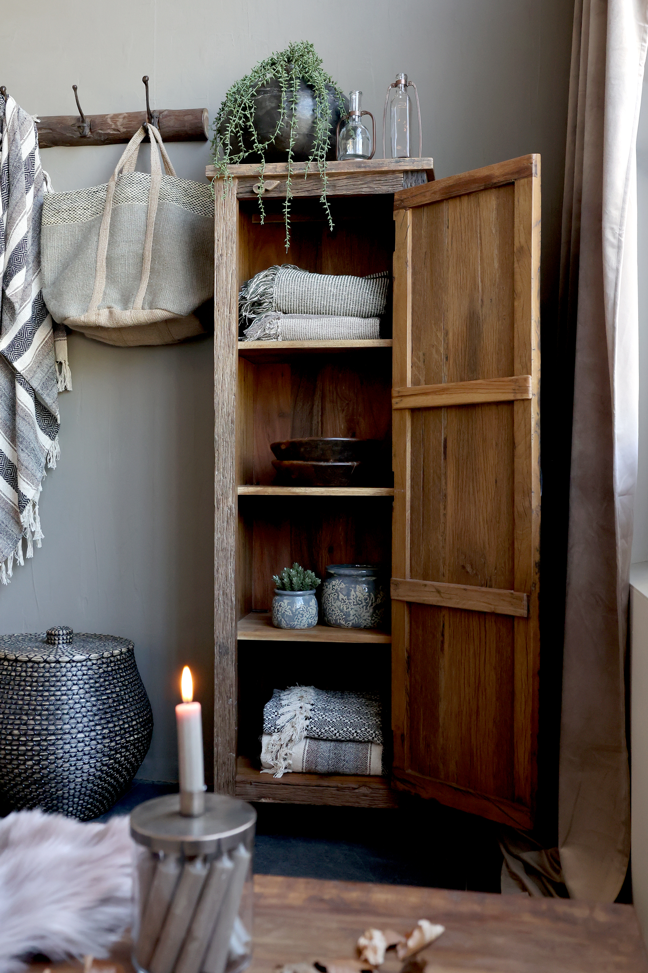 Grimaud Skåp med 1 dörr - Skåp - H160/L53/B40 cm - Natur - 7
