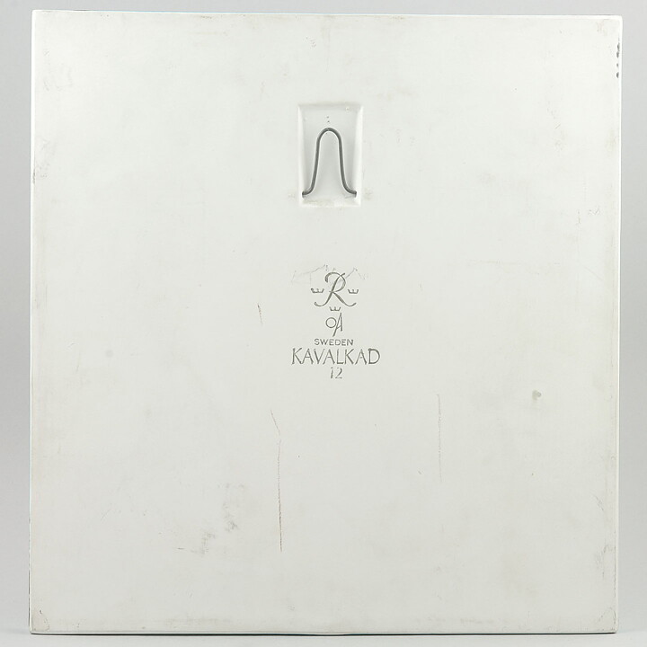 Olle Alberius (Kavalkad 1963) Wall Plaque with Red Stylistic Flower Decor #12 32 cm 