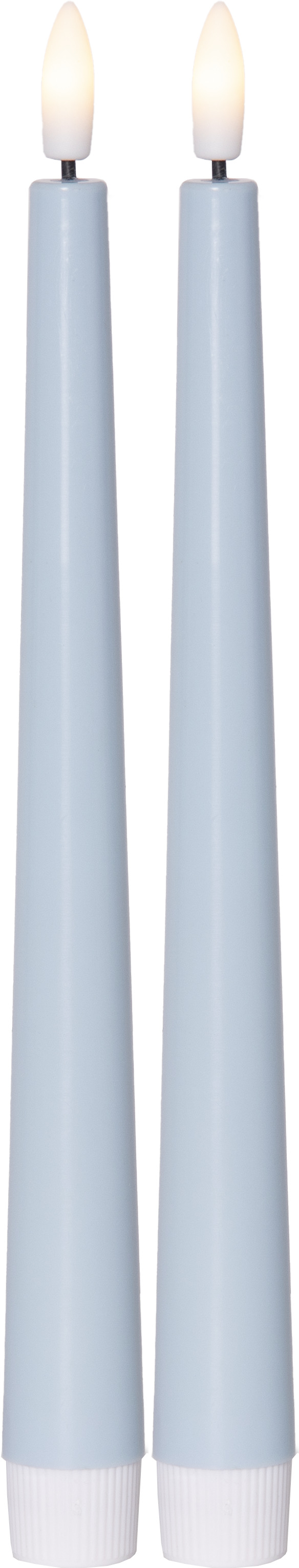 LED Antikljus - Batteriljus - Kronljus - 26 cm - 2-pack - Ljusblå - 6