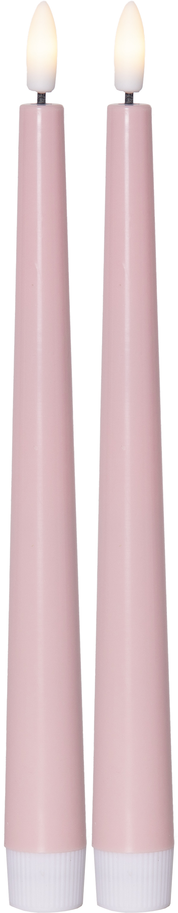 LED Antikljus - Batteriljus - Kronljus - 26 cm - 2-pack - Rosa - 5