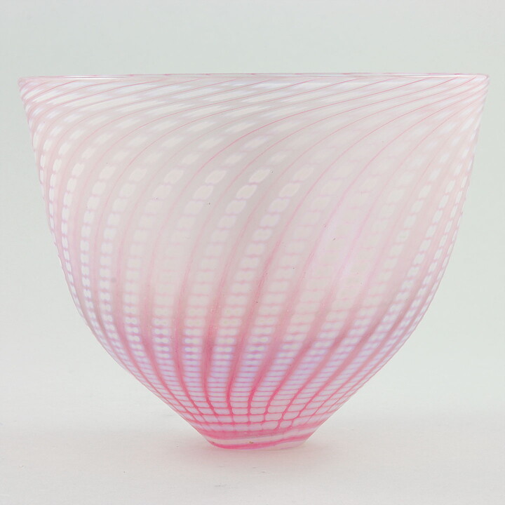 Bertil Vallien (Minos 1984) Pink Bowl with Swirling Decor 14/12 cm