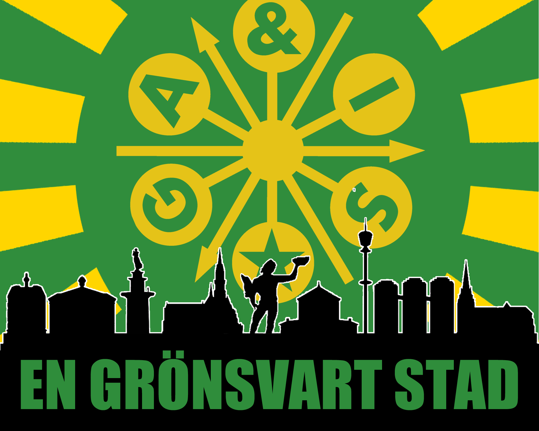 T-shirt, En Grönsvart Stad - 5