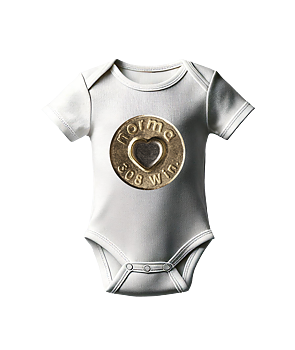 NORMA® Headstamp Heart baby bodysuit