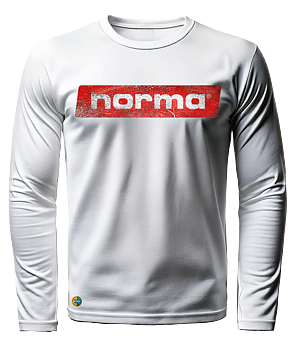 NORMA® grungy logo men's long sleeve t-shirt
