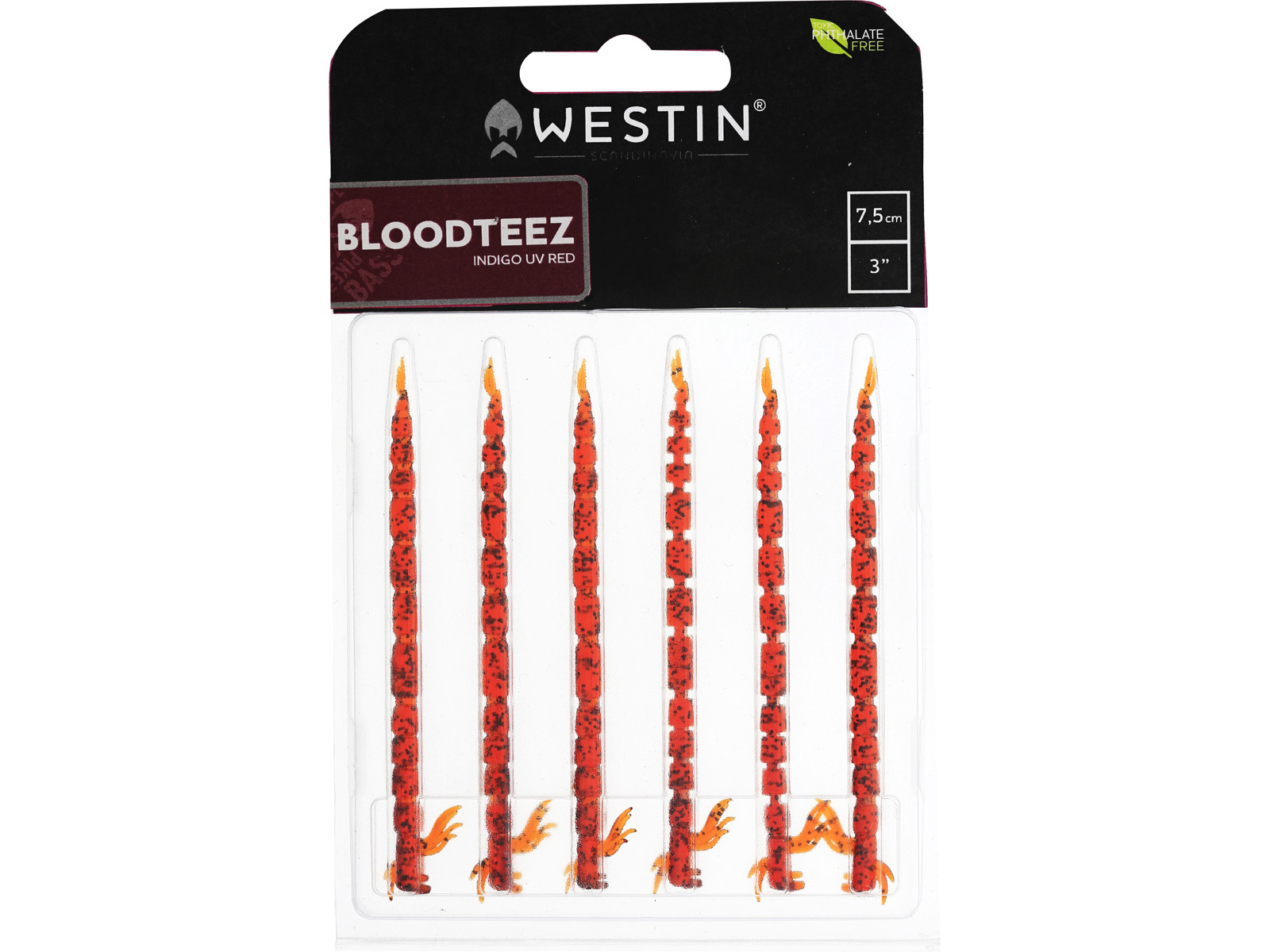 Westin Bloodteez Worm 5.5 cm - 8 pack