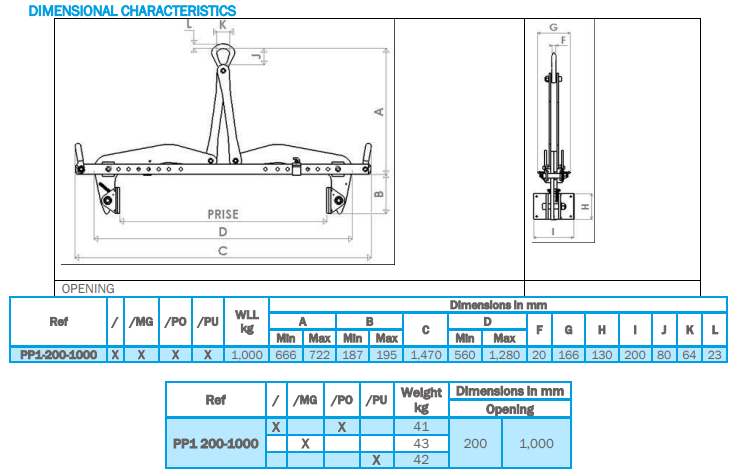 Lyftsax PP1 / Maxlast: 1000 kg - 2