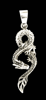 Halsband med en kinesisk infinity drake i Äkta silver.