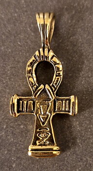 Ankh Kors med dekorativa detaljer - Hänge i Brons