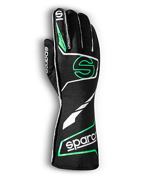Sparco handske Futura , Svart/Grön , Silicon grepp , inv söm  -Bra miljöval -