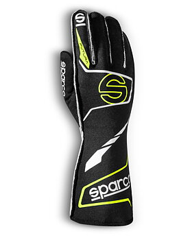 Sparco handske Futura , Svart/Gul , Silicon grepp , inv söm  -Bra miljöval -