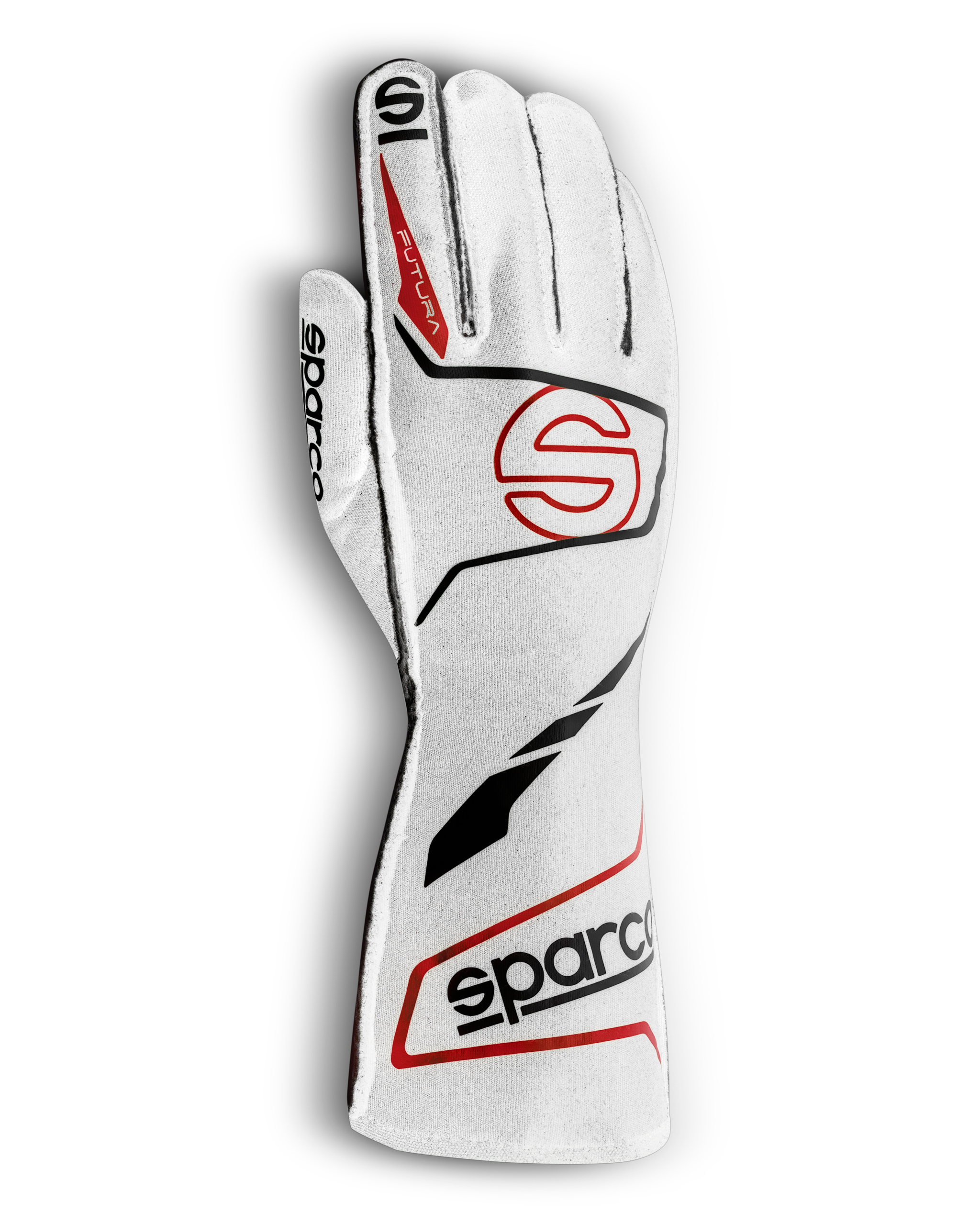 Sparco handske Futura , Vit , Silicon grepp , inv söm  -Bra miljöval -