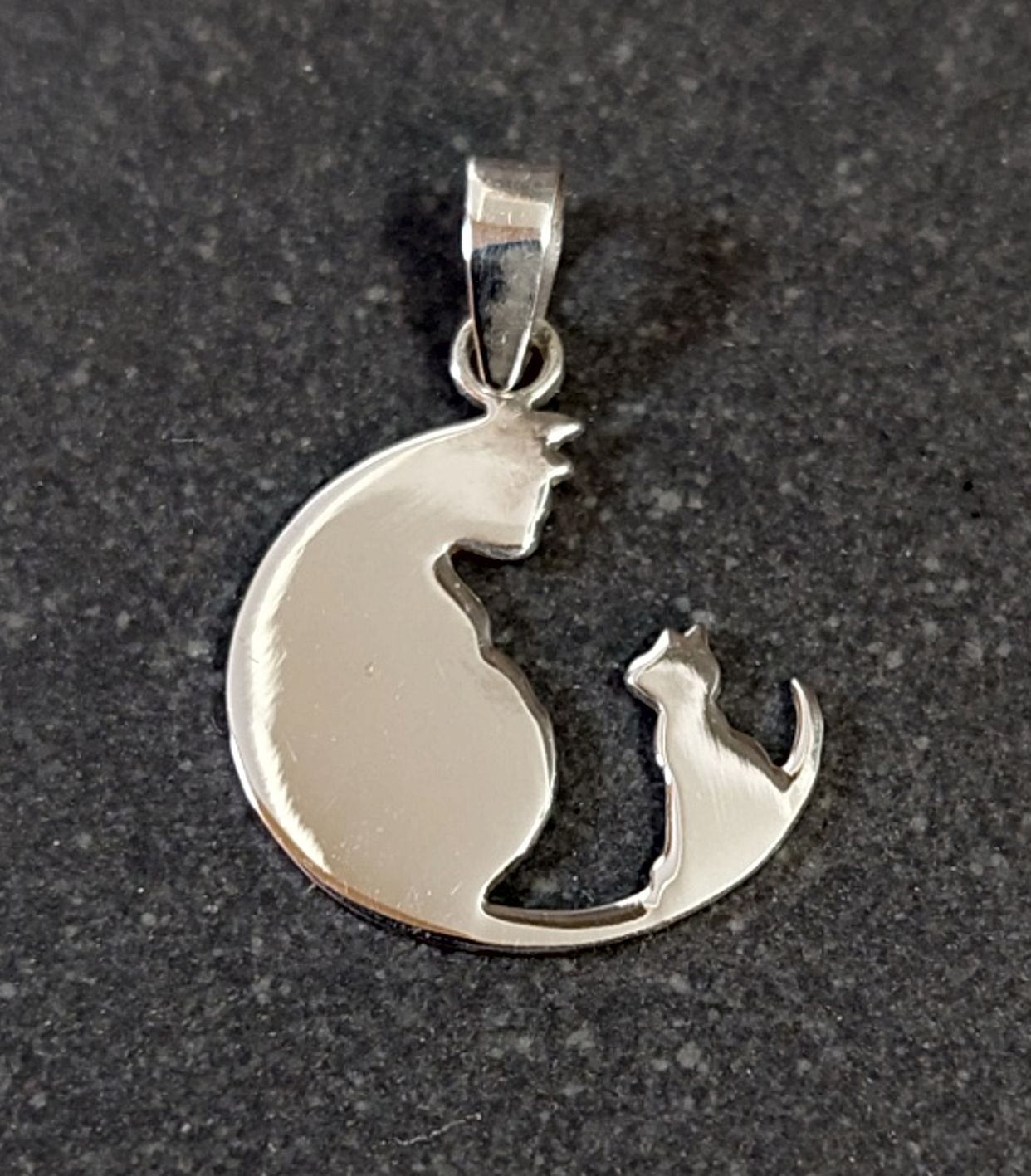 2 Katter - Hänge i silver