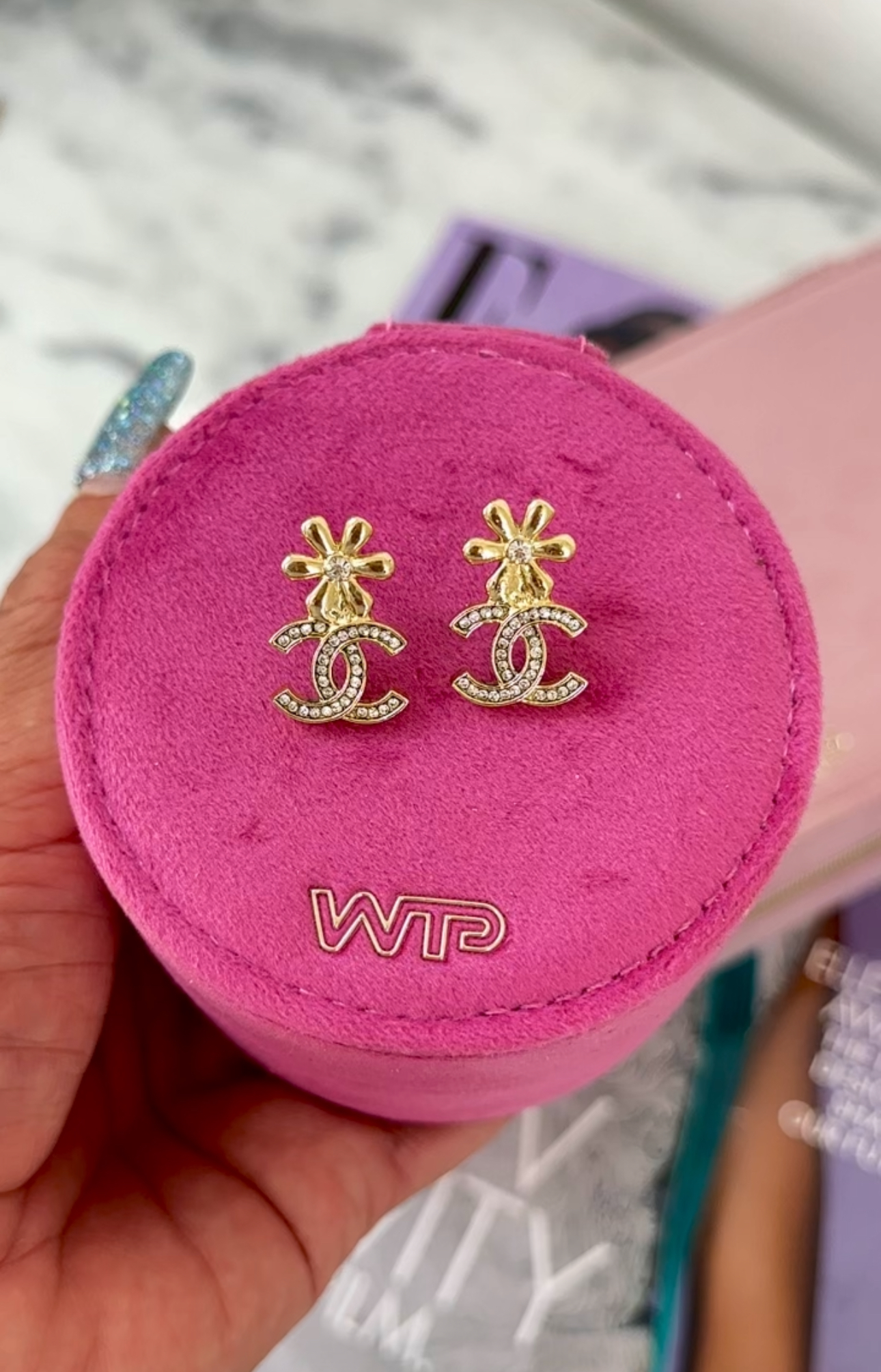 Earrings CC Flower Gold